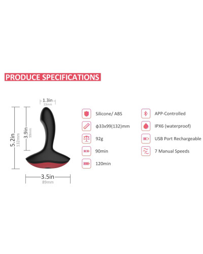 Stimulateur de prostate vibrant SOLSTICE 10 x 3.2 cm 