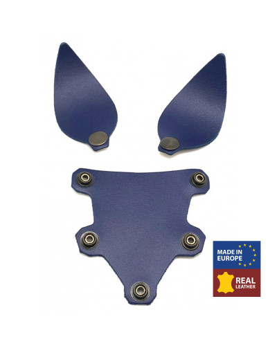 PUPPY SET OREILLES ET LANGUE EN CUIR BLEU 