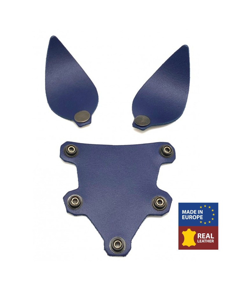 PUPPY SET OREILLES ET LANGUE EN CUIR BLEU 