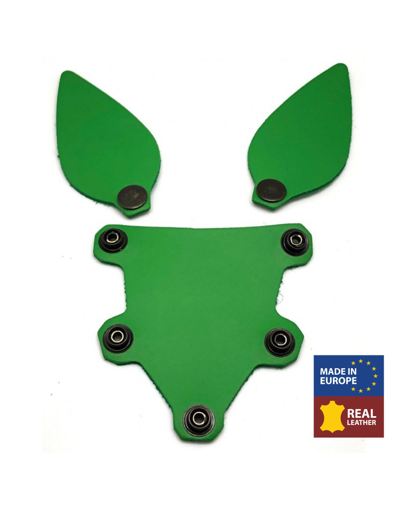 PUPPY SET OREILLES ET LANGUE EN CUIR VERT 
