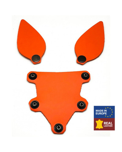 PUPPY SET OREILLES ET LANGUE EN CUIR ORANGE 