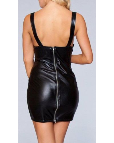 Robe wetlook seins nus Miranda - Noir 