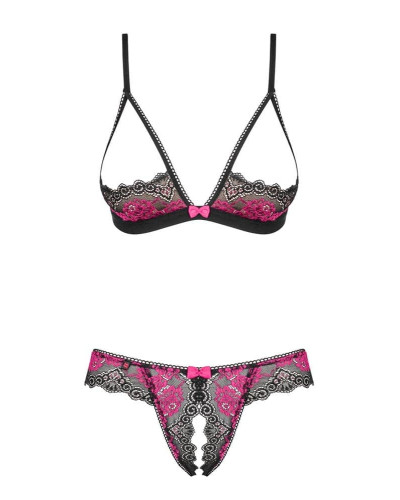 Ensemble Tulia Cupless 2 Pièces Noir-Rose 
