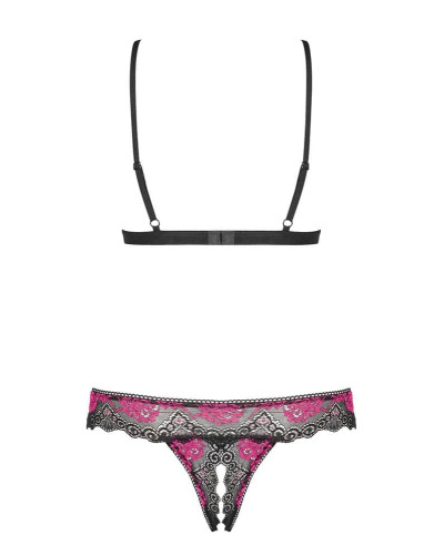 Ensemble Tulia Cupless 2 Pièces Noir-Rose 