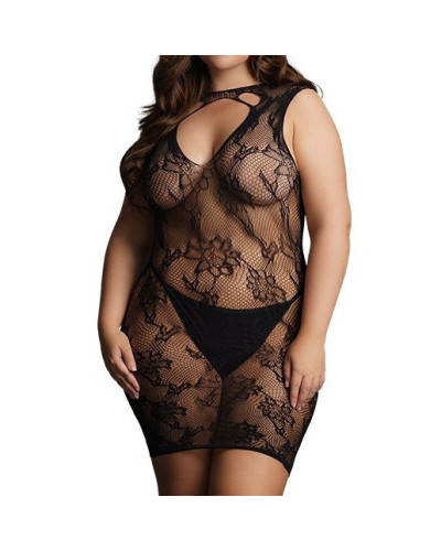 Robe sexy Grande Taille HIGH NECK Noire 