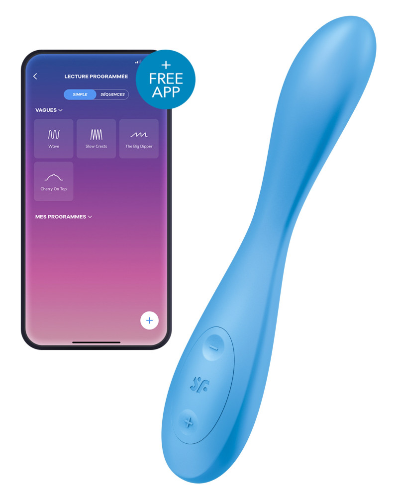 Vibro connecté G-SPOT FLEX 4+ Satisfyer 20cm Bleu 