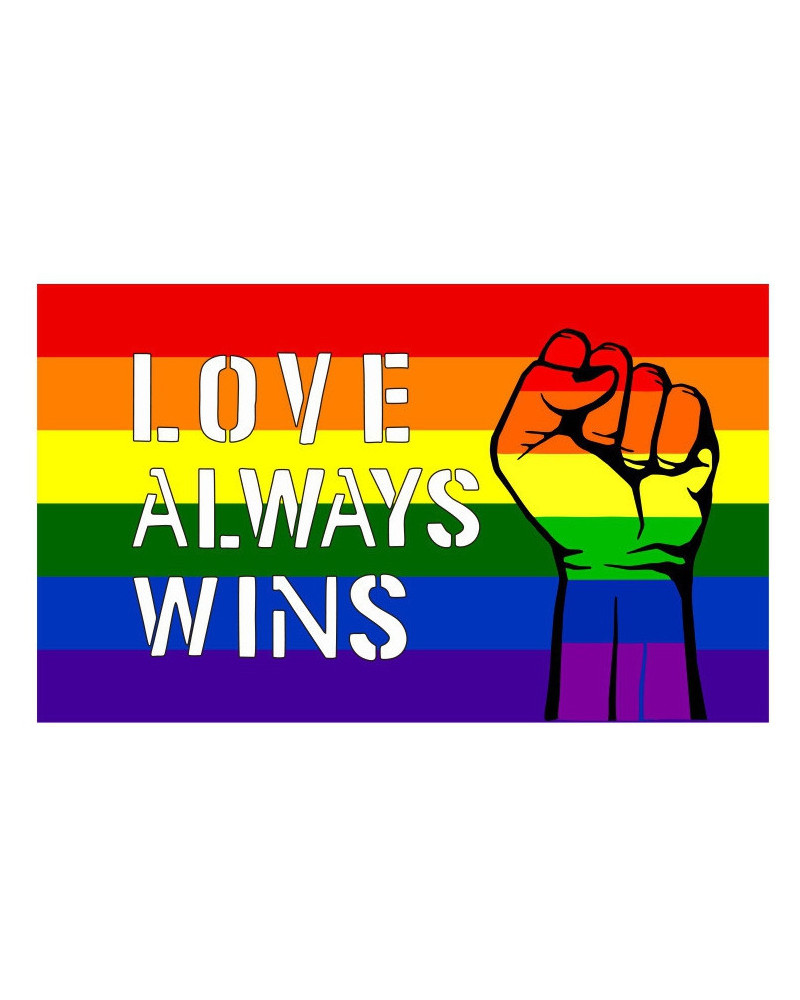 Drapeau Rainbow Love Always Wins 90 x 150cm 