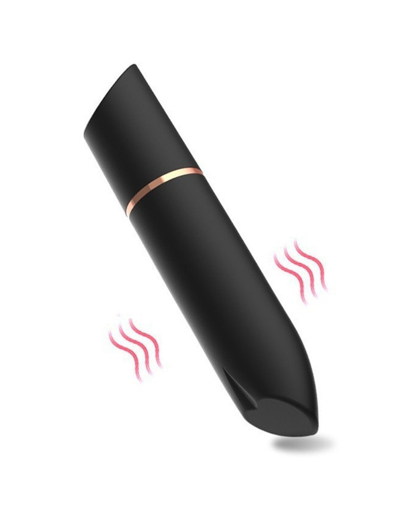 Mini Vibro Heart Lipstick 9cm Noir 