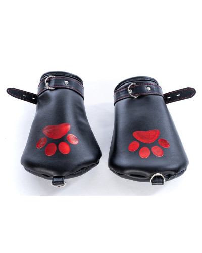 Mitaines Dog Paw Noir-Rouge 