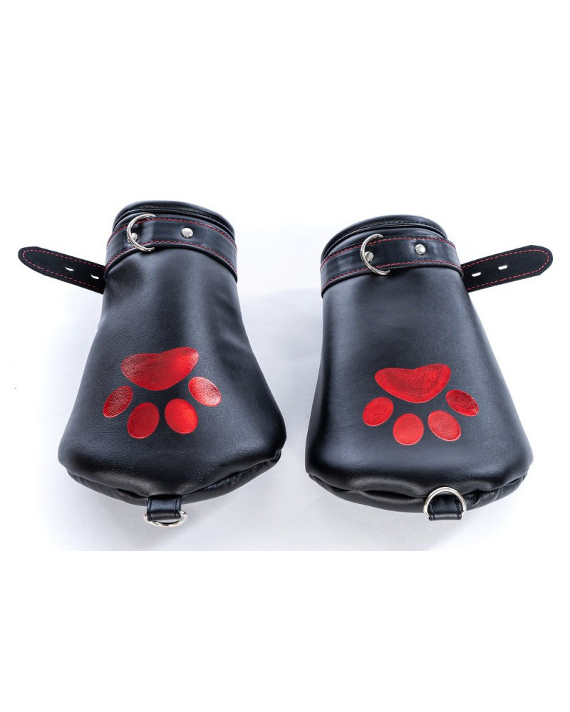 Mitaines Dog Paw Noir-Rouge 