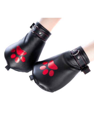 Mitaines Dog Paw Noir-Rouge 