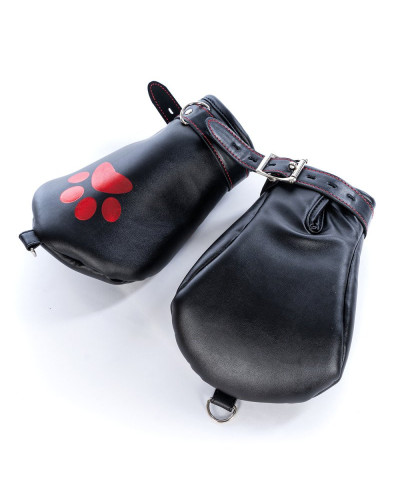 Mitaines Dog Paw Noir-Rouge 