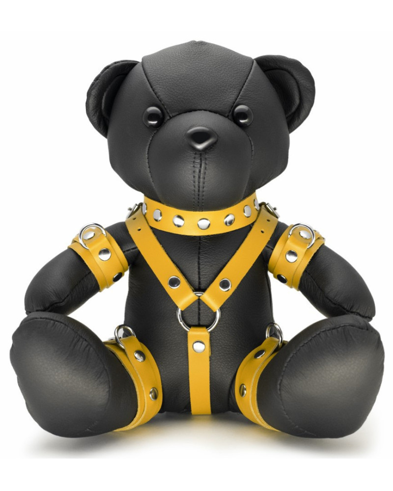 Ours en cuir Bendy The Bdsm Teddy Bear Jaune 