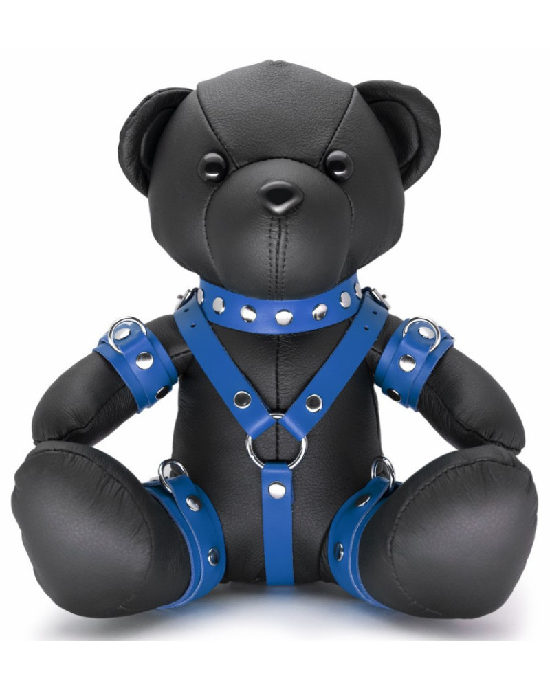 Ours en cuir Bendy The Bdsm Teddy Bear Bleu 