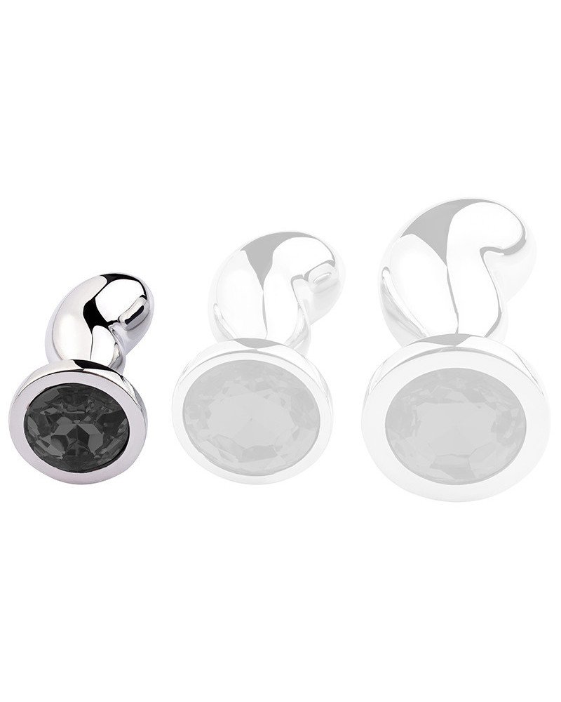 Plug Bijou Bean Silver S 6 x 2.3cm Noir 