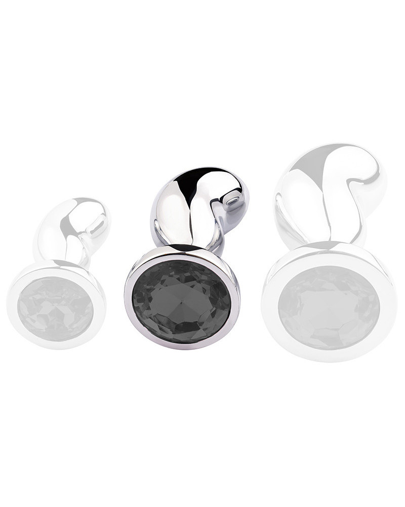 Plug Bijou Bean Silver M 7 x 3cm Noir 