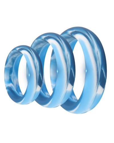 Pack 3 Cockrings Silimix Bleus 