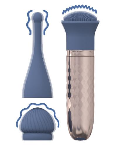 Le Thrill - Vibrateur Interchangeable 10 Vitesses - Bleu 