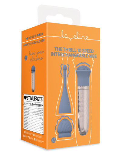 Le Thrill - Vibrateur Interchangeable 10 Vitesses - Bleu 