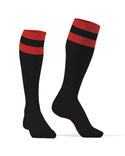Chaussettes hautes Hard SneakXX Noir-Rouge 