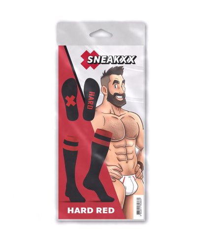 Chaussettes hautes Hard SneakXX Noir-Rouge 