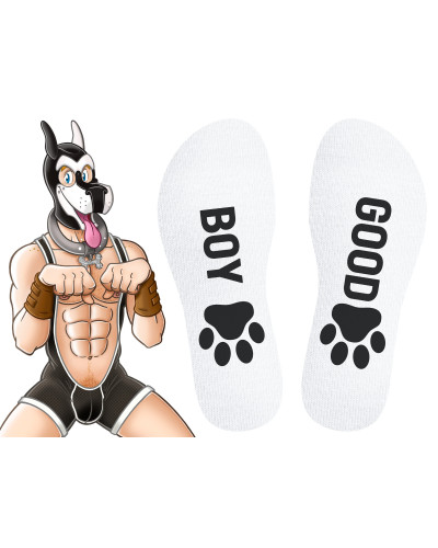 Chaussettes Good Boy Blanc-Noir 
