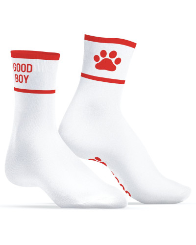 Chaussettes Good Boy Blanc-Rouge 