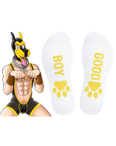 Chaussettes Good Boy Blanc-Jaune 