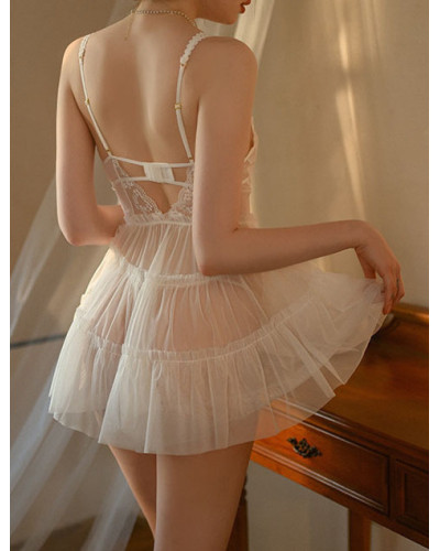 Nuisette en Dentelle Fancybeauty Blanche 