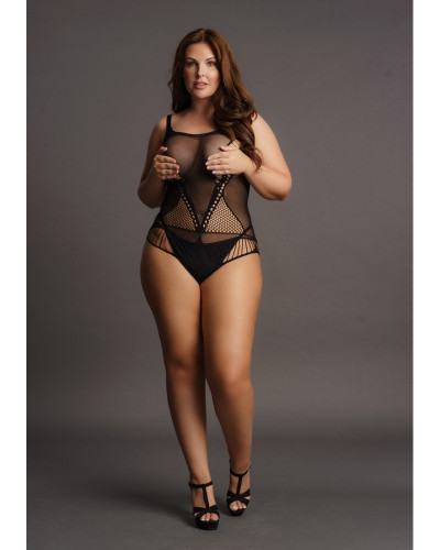 Body Grande Taille CONTRAST NET Noir 