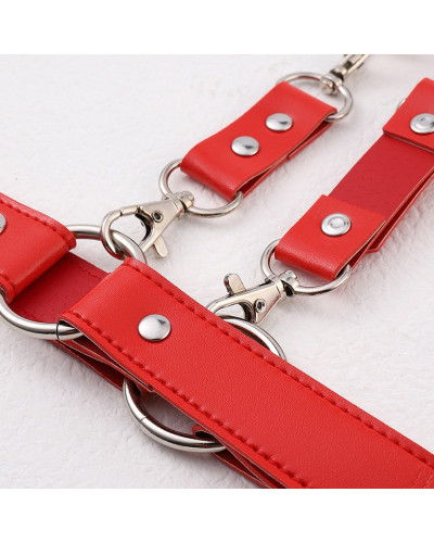 Ceinture Porte-Jarretelles et Menottes Rouge 