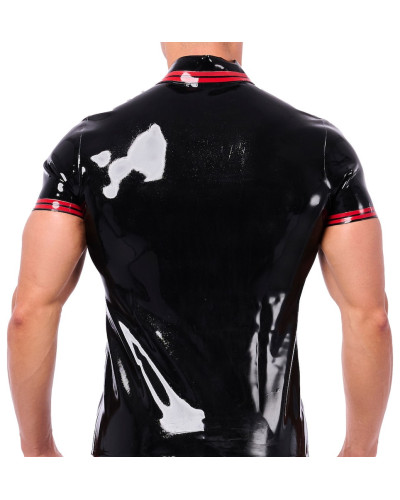 Polo en latex Xrub Noir-Rouge 