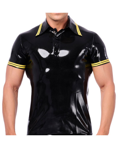 Polo en latex Xrub Noir-Jaune 