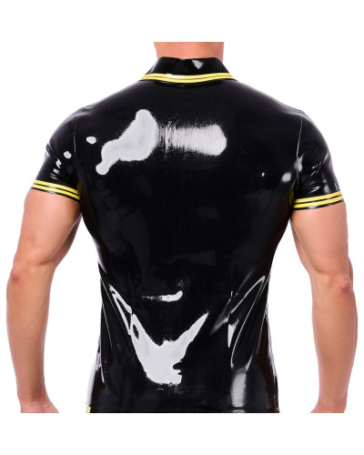 Polo en latex Xrub Noir-Jaune 