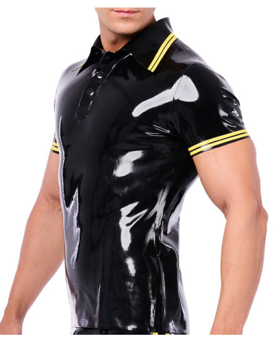 Polo en latex Xrub Noir-Jaune 