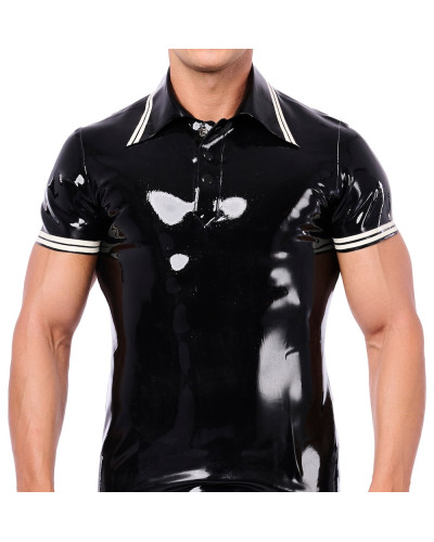 Polo en latex Xrub Noir-Blanc 