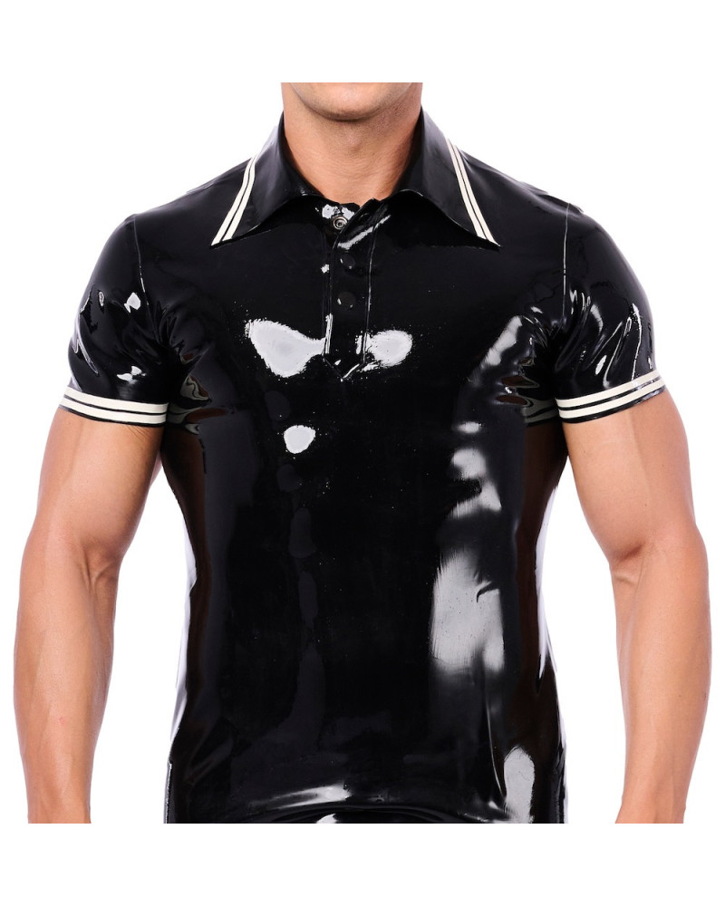 Polo en latex Xrub Noir-Blanc 