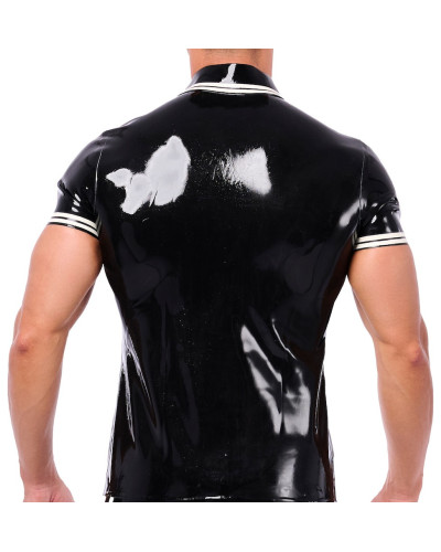 Polo en latex Xrub Noir-Blanc 