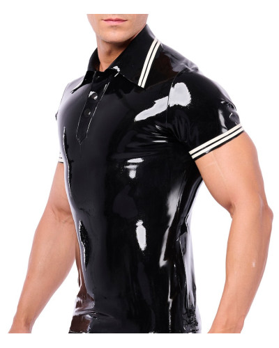 Polo en latex Xrub Noir-Blanc 