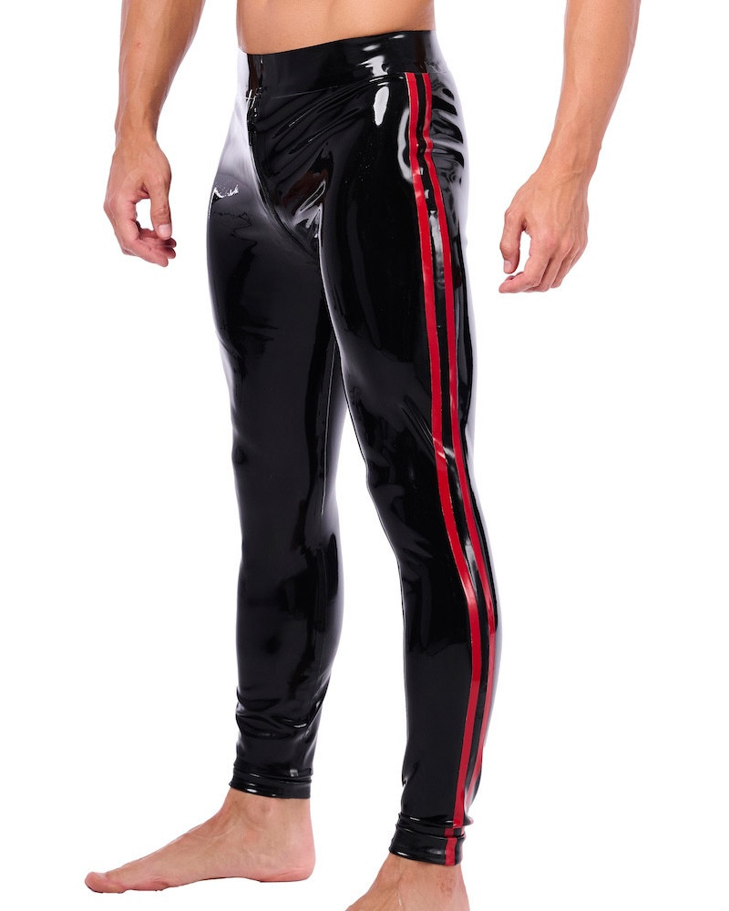 Pantalon en latex Xrub avec Zip Avant/Arrière Noir-Rouge 