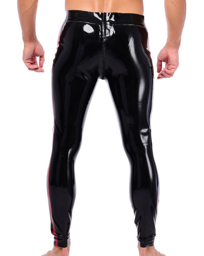Pantalon en latex Xrub avec Zip Avant/Arrière Noir-Rouge 