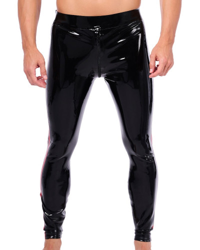 Pantalon en latex Xrub avec Zip Avant/Arrière Noir-Rouge 