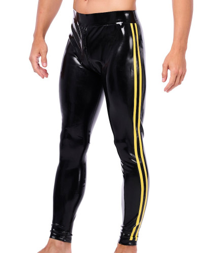 Pantalon en latex Xrub avec Zip Avant/Arrière Noir-Jaune 