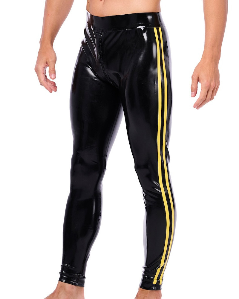 Pantalon en latex Xrub avec Zip Avant/Arrière Noir-Jaune 