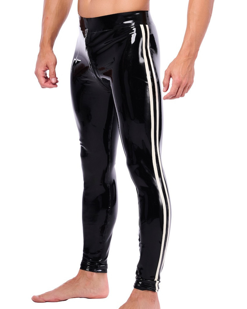 Pantalon en latex Xrub avec Zip Avant/Arrière Noir-Blanc 