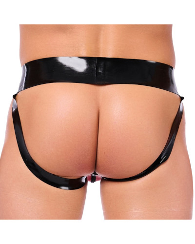 Jockstrap en latex Xrub avec Zip Noir-Rouge 