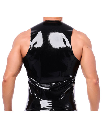 Débardeur en latex Xrub avec zip Noir-Blanc 