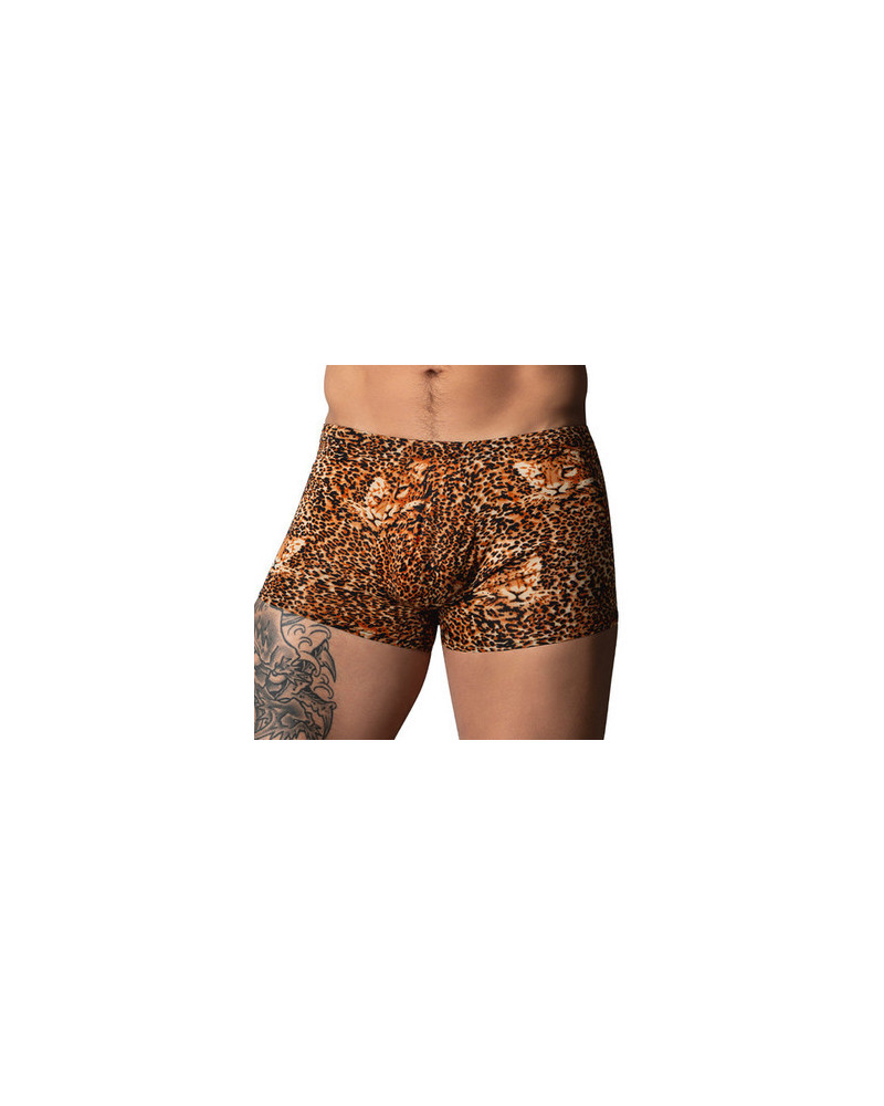 Boxer léopard Ring & Short Marron 