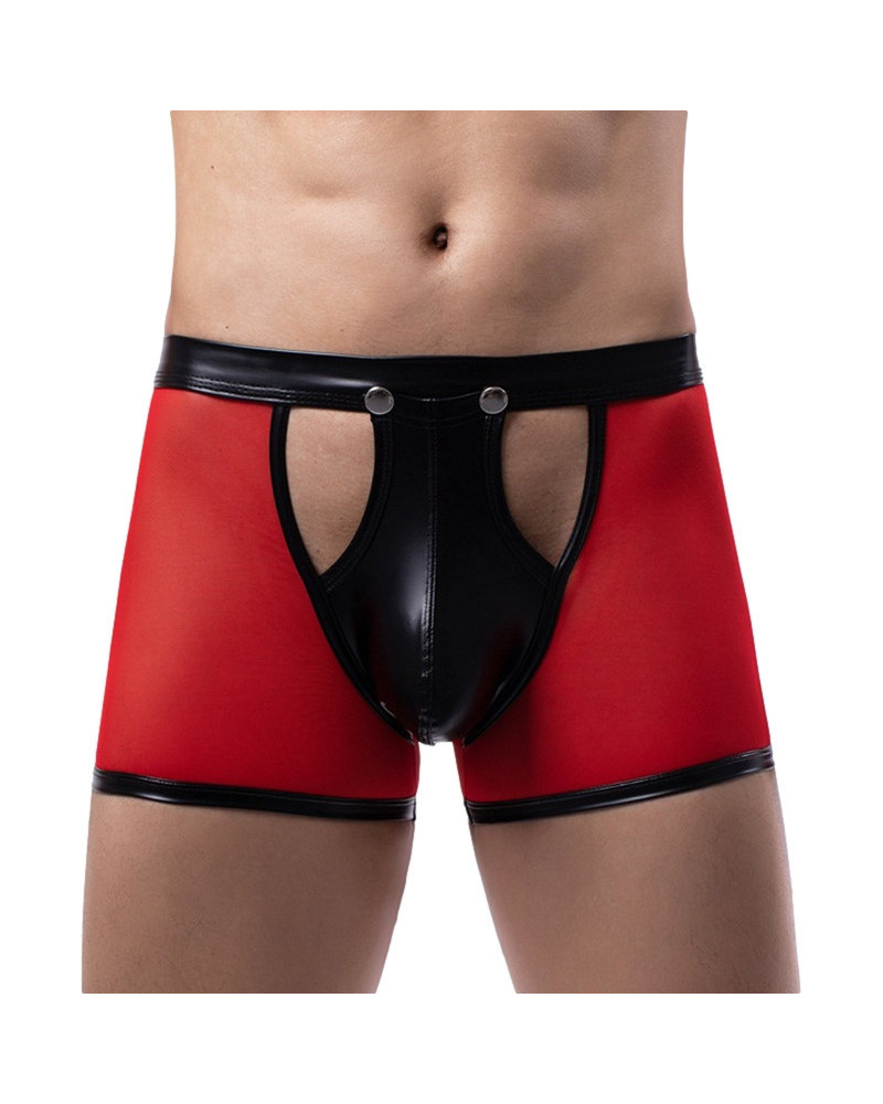 Boxer sexy Open Side Noir-Rouge 