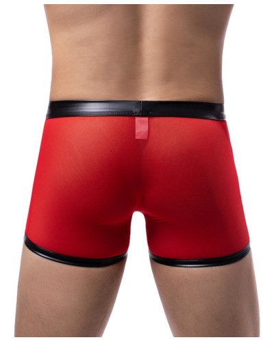 Boxer sexy Open Side Noir-Rouge 